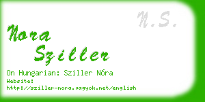 nora sziller business card
