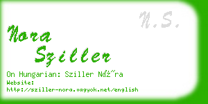 nora sziller business card